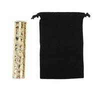 Baxnore Contenedor de Tubo de Metal Almacenamiento Sellado Impermeable con patrón en Relieve Diseño Duradero de aleación de Zinc para Acampar al Aire Libre Viajes Uso doméstico Sol (Oro)