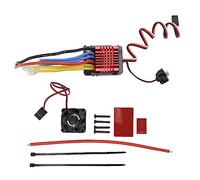 Baxnore Controlador electrónico de velocidad ESC cepillado 80A con ventilador de refrigeración de alto rendimiento para coches RC escala 1/8 1/10 Construcción de aleación de alumin