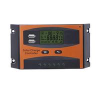 Baxnore Controlador solar PWM 20A 12V 24V Microchip industrial automático Pantalla grande Pantalla LCD Salida USB dual Gestión de tres etapas para de panel solar