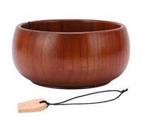 Baxnore Cuenco de hilo de madera para tejer crochet hecho a mano con diseño de pistón Contenedor de almacenamiento de hilo de madera de azufaifo salvaje brillante y duradero Acceso