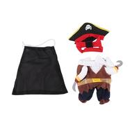 Baxnore Disfraz de Pirata para Mascotas, Ideal para Halloween. Ropa de Pirata de poliéster Resistente y Adorable para Perros y Gatos Fiestas y Celebraciones de Hallo (S)