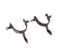 Baxnore Espuelas de Vaquero Occidental Espuelas de Caballo de Acero con bajo Contenido de Carbono de Bronce Vintage con Engranaje Giratorio para entusiastas de la equitación y entr