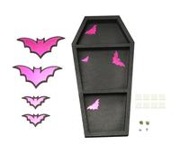 Baxnore Estante de Pared de ataúd gótico, Estante Flotante de Madera con decoración de murciélagos para Habitaciones temáticas de Halloween, decoración del hogar y la Oficina, Made