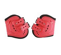 Baxnore Fetlock Botas de Caballo Ligeras y Transpirables Resistentes al Desgaste Botas de Patas traseras de Caballo para Entrenamiento de Equitación Salto Rojo PU Neopreno Par de 2 (Tamaño Mediano