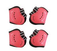 Baxnore Fetlock Botas de Caballo Ligeras y Transpirables Resistentes al Desgaste Botas de Patas traseras de Caballo para Entrenamiento de Equitación Salto Rojo PU Neopreno Par de 2 (Tamaño Grande