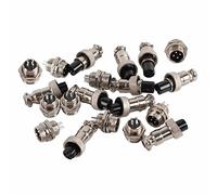 Baxnore GX12 Enchufe de aviación de 4 Pines Rosca de Tornillo de zócalo de Metal Chapado en Zinc de Primera Calidad Apriete 12 mm de diámetro para Sistemas de adquisición de Datos