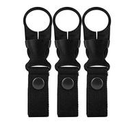 Baxnore Hebilla Colgante para Botella de Agua, 3 uds., Nailon, multifunción, portátil, cinturón de Cintura para Exteriores, Gancho para Mochila para Viajes, Acampada, Senderismo, n (Negro)