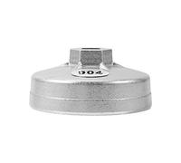 Baxnore Herramienta de tapa de llave de filtro de aceite de aluminio de 15 flautas de 79 mm para filtros giratorios y extracción compatible con vehículos de 3,1 pulgadas Plata