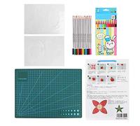 Baxnore Hojas de película termorretráctil A4 Kit de manualidades DIY con tabla de cortar 12 pinceles de colores para adultos Proyectos de arte Patrones florales de fresa Regalo cre