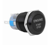 Baxnore Interruptor de botón de arranque y parada de motor LED blanco de 12 V, arranque de encendido para automóviles, camiones, SUV, construcción de metal duradero, ajuste univers (aleación de