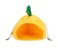 Baxnore Jaula de Cama de Invierno para Mascotas pequeñas, Hamaca cálida para hámsteres Dorados, cobayas, Ardillas, Franela de Terciopelo Suave, Forro con Fondo Grueso, diseño colga (piña Amarilla)