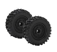Baxnore Juego de 2 llantas de Metal de 1,9 Pulgadas con neumáticos de Goma de 96 mm para CC01 D90 RC Piezas de actualización de Coche Neumáticos de orugas Todoterreno de Alto Rendi (negro)
