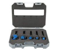 Baxnore Juego de 5 abridores de agujeros profesionales para carpintería, brocas ajustables de carburo de 15 mm a 35 mm para perforaciones precisas y suaves en muebles de madera, ga