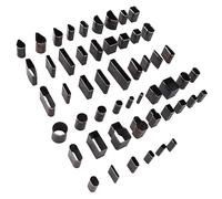 Baxnore Juego de 52 cortadores de punzones huecos, kit de herramientas de punzonado de cuero de acero con alto contenido de carbono con caja de almacenamiento para manualidades, pe