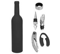 Baxnore Juego de abridor de vino de lujo, kit de abridor de botellas con sacacorchos de acero inoxidable de 5 piezas con aireador, vertedor, cortador de papel de aluminio, tapón y