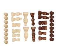 Baxnore Juego de ajedrez Internacional de Madera de 32 Piezas, Piezas de ajedrez Staunton clásicas, Juego de ajedrez Hecho a Mano de Primera Calidad sin Tablero para Adultos, Juego