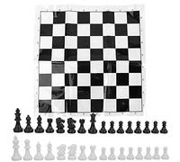 Baxnore Juego de ajedrez Internacional de plástico portátil con Tablero de ajedrez Plegable Juego Duradero Viajes para Adultos Actividades de Fiesta Familiar B (Blanca)