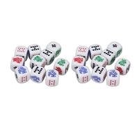 Baxnore Juego de Dados de 6 Caras de 20 Piezas, Dados de Juego estándar, Dados de plástico de Esquina Redonda para Juegos de Mesa, Juguetes educativos para enseñanza de matemáticas (Blanca)