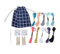 Baxnore Juego de Tabletas de Tarjetas para Tejer Kit de Manualidades de Bricolaje de Papel con Lanzadera e Hilo de Bordar para Cinturones Estrechos Hechos a Mano Borlas Adornos de