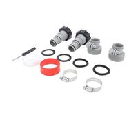 Baxnore Kit Adaptador de Manguera de Piscina Accesorios de conexión roscada Abrazaderas Juntas Juego de Piezas de Repuesto para instalación de Bomba de Piscina ARU Blanco 2 Juegos