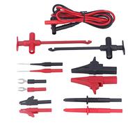 Baxnore Kit de cables de prueba para multímetro Clip Cable de prueba de conector banana 30VAC 60VDC 19A Sonda de punción Puntas de latón para la industria Electrónica Uso doméstico