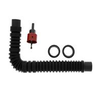 Baxnore Kit de conector de lluvia, de enlace de 2 cubos de agua, desviador de lluvia resistente para jardín, almacenamiento de agua al aire libre, plástico negro, 10,2x2,4x2,4 pul