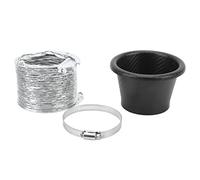 Baxnore Kit de embudo de admisión de aire turbo Patrón de fibra de carbono de caucho universal Aumento del flujo de aire de alto rendimiento Proceso de combustión de oxígeno para l