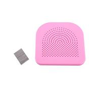 Baxnore Kit de herramientas de reluce con bandeja de guía de cuadrícula, agujas de acero inoxidable, herramientas de manualidades de papel de plata rosado, empaque, decoración del