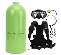 Baxnore Kit de tanque de buceo portátil 3L 30 a 50 minutos de respiración Mini cilindro de oxígeno para buceo submarino Rescate Correas de hombro ajustables Filtración de alta efic (Verde)