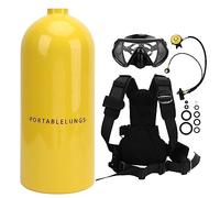 Baxnore Kit de tanque de buceo portátil 3L 30 a 50 minutos de respiración Mini cilindro de oxígeno para buceo submarino Rescate Correas de hombro ajustables Filtración de alta efic (Amarilla)