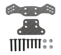 Baxnore Kit de torre de choque frontal de fibra de carbono Soporte de amortiguador RC duradero a prueba de desgaste para LOSI Baja Rey Hammer Rey 1 10 RC Accesorios para automóvile