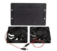 Baxnore Kit de ventilador Dual con Panel Solar de 10W, de ventilación portátil para invernadero, gallinero, RV, solución de refrigeración para exteriores de 12V y 2A