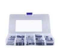 Baxnore Kit Surtido de Chips de Circuito Integrado Premium de 150 Piezas con 10 variedades de enchufes de Clavija Plana y adaptadores para reparación de electrónica y proyectos de