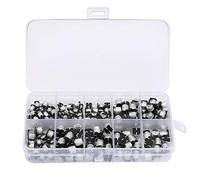 Baxnore Kit surtido de condensadores electrolíticos SMD 200PCS 10 valores 1uF a 470uF 10V a 50V Alta densidad de capacitancia para proyectos de electrónica y placas de circuito