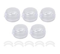 Baxnore La perilla de la estufa de cubre la seguridad, la PC resistente al calor de la PC para hornos eléctricos de gas, un conjunto de 5 piezas con pegatinas (Blanco claro)
