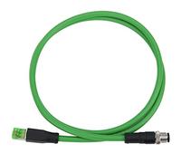 Baxnore M12-4A1-D-P/RJ45-1M Cable de conexión de 4 Pines, Cable de comunicación de plástico, Cable de Red de Baja pérdida de inserción para Aplicaciones Ethernet industriales IP67