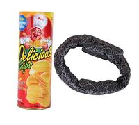 Baxnore Magia Primavera Serpiente Broma Realista Caja De Patatas Fritas Novedad Truco Prop para Fiestas del Día De Halloween Broma Práctica Regalo De Mordaza Plástico 7 5x21cm