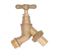 Baxnore Manguera de riego Bibb, salida de 1/2 pulg., entrada de 3/4 pulg., grifo de latón, espiga de manguera de desgaste resistente para riego de jardín comercial