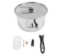 Baxnore Máquina para hacer palomitas de maíz de acero inoxidable con manivela para películas caseras, calefacción eléctrica a gas, portátil, compacto, 11x6,5 pulgadas