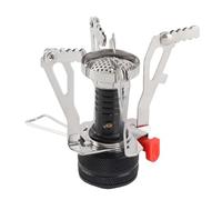 Baxnore Mini estufa portátil de encendido piezoeléctrico de alta potencia de 3000 W, diseño compacto y plegable, soporte estable para senderismo al aire, mochilero, picnic, aleaci