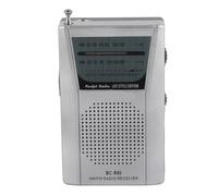 Baxnore Mini Receptor Digital Am FM Operación Manual Fácil Ajuste Función de Memoria Bolsillo portátil para Viajes al Aire Libre Camping Plástico Negro (BC-R60)
