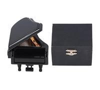 Baxnore Modelo de Piano en Miniatura de Tilo Hecho a Mano, Mano de Obra Fina Negra, Elegante Caja de música Decorativa para casa de muñecas, Caja de habitación, Escritorio de 3,3 x