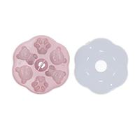 Baxnore Molde de gelatina de silicona con forma de oso y gato, bandeja para cubitos de hielo, pudín, pastel, seguro, sin tapa, para el hogar, cocina, horneado, fiesta, postre DIY, (rosa)