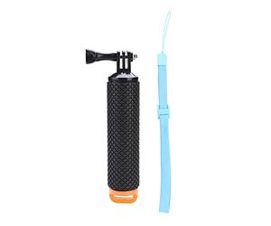 Baxnore Monopie de cámara antideslizante con empuñadura flotante y cordón para deportes acuáticos, buceo, surf, natación, compatible con cámaras de acción Yi, amarillo, morado, ver (Naranja)
