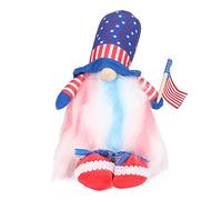 Baxnore Muñeca patriótica de gnomo sin Rostro, decoración de pie con Luces LED, Material plástico Flocado, Colores Brillantes, día de la Independencia, hogar, Oficina, Navidad, DEC (Zapatos Rojos)