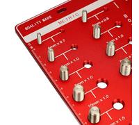 Baxnore Nut and Bolt Thread Checker Heavy Duty Aluminum Alloy Wall Mount Metric Inch Size Identifier Gauge Tool for Mechanics Engineers DIY Enthusiasts 28 Holes