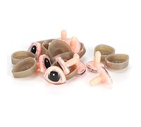 Baxnore Ojos de muñeca de plástico triangulares pestañas tridimensionales globo ocular de dibujos animados accesorios de juguete DIY muñeca artesanía reemplazo rosa 10 juegos con c (20X24MM)