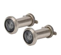 Baxnore Paquete de 2 mirillas de seguridad de gran angular de 220 grados con cubierta antirrobo para el hogar, apartamento, oficina, aleación de zinc, 14 mm, 16 mm, opciones de aca (Simple 14 brushed)