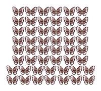 Baxnore Parches de tela de mariposa, apliques de encaje coloridos, poliéster para coser, parches bordados para decoración de ropa DIY, diseño de vestuario, 50 Uds., 4x5cm (negro (color 4))