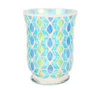 Baxnore Portavelas de Vidrio Mosaico Hecho a Mano con diseño Floral, Resistente al Viento, para Velas pequeñas, Ideal para decoración del hogar, Bodas, centros de Mesa y decoración